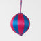 Silk Stripe Bauble Small - Pink & Blue | Christmas Hanging Ornament. Australian Art Prints and Homewares. Green Door Decor. www.greendoordecor.com.aung Decorations by Florabelle