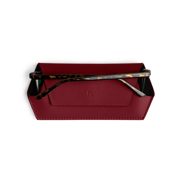 Slimline Glasses Case | Burgundy by Fox and Leo. Australian Art Prints, Gifts, Fashion and Homewares. Green Door Decor. www.greendoordecor.com.au