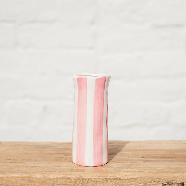 Noss Small Vase | Pink Stripe by Noss & Co. Australian Art Prints and Homewares. Green Door Decor. www.greendoordecor.com.au