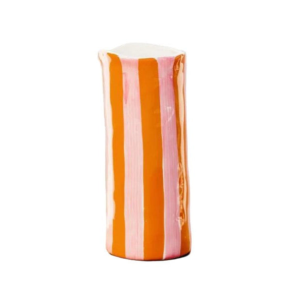 Noss Small Vase | Pink & Orange Stripe by Noss & Co. Australian Art Prints and Homewares. Green Door Decor. www.greendoordecor.com.au