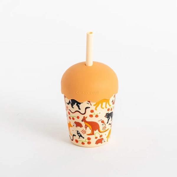 Mini Smoothie Cup & Straw 200ml | Aussie Animals by Chino Club. Australian Art Prints, Gifts, Fashion and Homewares. Green Door Decor. www.greendoordecor.com.au