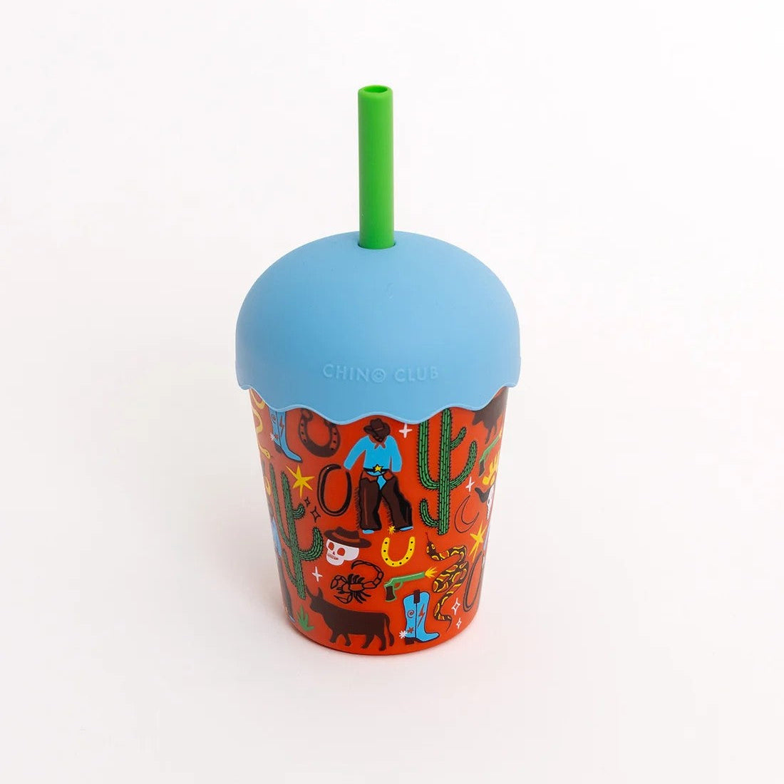 Mini Smoothie Cup & Straw 200ml | Cowboy by Chino Club. Australian Art Prints, Gifts, Fashion and Homewares. Green Door Decor. www.greendoordecor.com.au