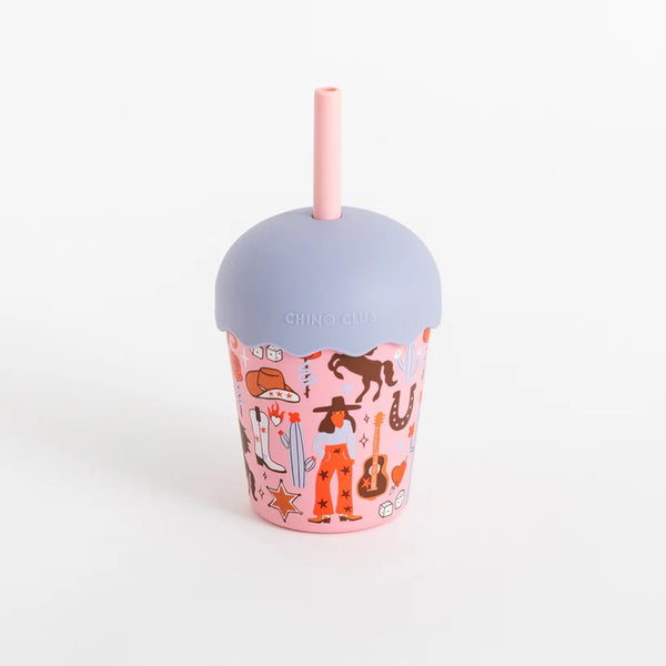 Mini Smoothie Cup & Straw (200ml) | Cowgirl by Chino Club. Australian Art Prints and Homewares. Green Door Decor. www.greendoordecor.com.au