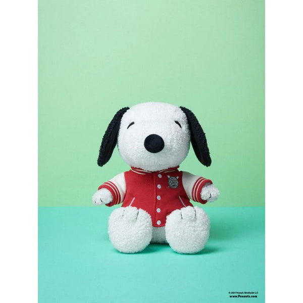 Snoopy Sitting (25cm) | Varsity Jacket. Australian Art Prints and Homewares. Green Door Decor. www.greendoordecor.com.au