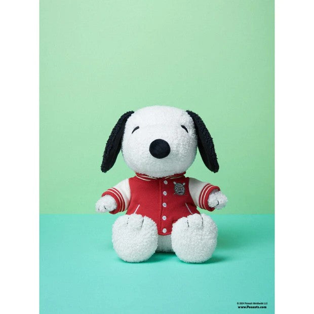 Snoopy Sitting (25cm) | Varsity Jacket. Australian Art Prints and Homewares. Green Door Decor. www.greendoordecor.com.au