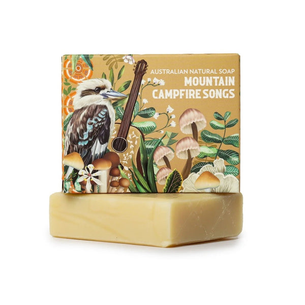 Australian Natural Soap | Mountain Campfire Songs by La La Land. Australian Art Prints and Homewares. Green Door Decor. www.greendoordecor.com.au