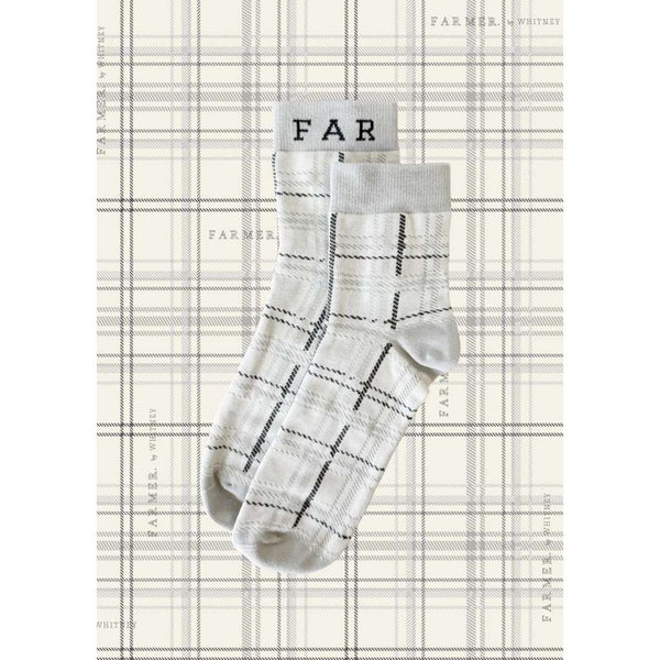 'Pasture Plaid' Socks | FAR MER. by Whitney | Whitney Spicer Art. Australian Art Prints, Fashion and Homewares. Green Door Decor. www.greendoordecor.com.au