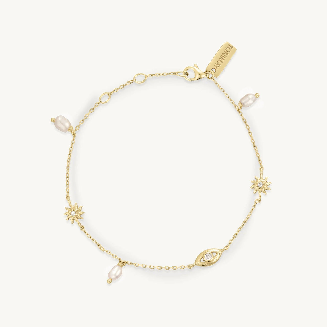 'Soleil Pearl' Gold Bracelet by ToniMay. Australian Art Prints, Gifts, Fashion and Homewares. Green Door Decor. www.greendoordecor.com.au