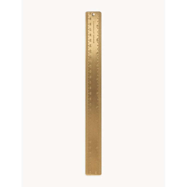 Solid Brass Ruler | 30cm by Bespoke Letterpress. Australian Art Prints, Gifts, Fashion and Homewares. Green Door Decor. www.greendoordecor.com.au