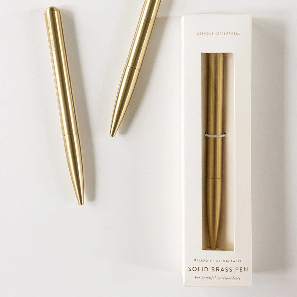 Solid Brass Ball point Twist Pen (Boxed) by Bespoke Letterpress. Australian Art Prints, Gifts, Fashion and Homewares. Green Door Decor. www.greendoordecor.com.au