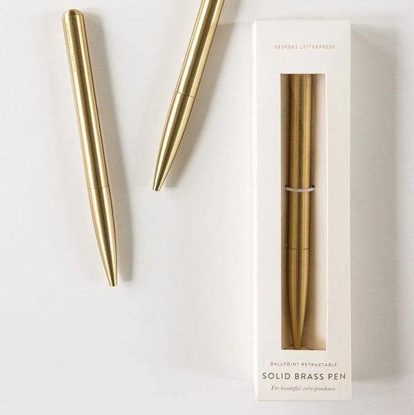 Solid Brass Ball point Twist Pen (Boxed) by Bespoke Letterpress. Australian Art Prints, Gifts, Fashion and Homewares. Green Door Decor. www.greendoordecor.com.au