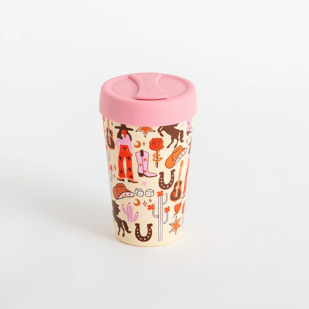 Stainless Steel Coffee Cup (12oz) | Cowgirl by Chino Club. Australian Art Prints, Fashion and Homewares. Green Door Decor. www.greendoordecor.com.au