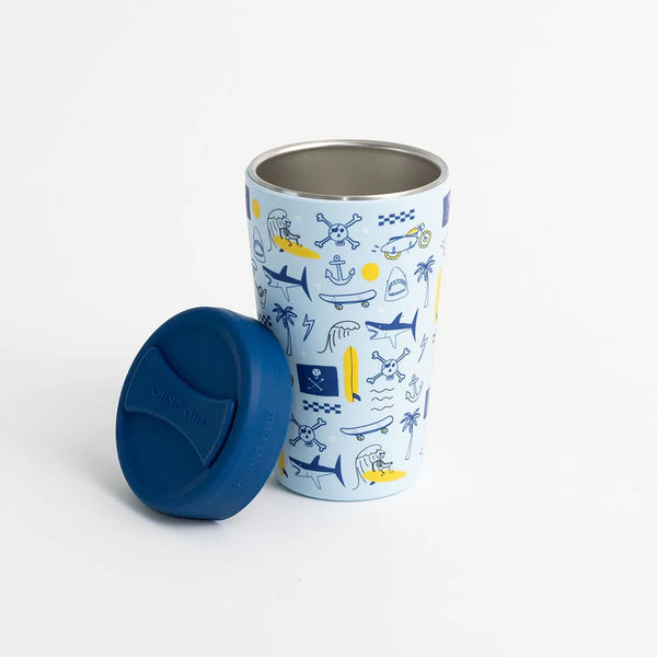 Stainless Steel Coffee Cup (12oz) | Rad Times by Chino Club. Australian Art Prints, Fashion and Homewares. Green Door Decor. www.greendoordecor.com.au