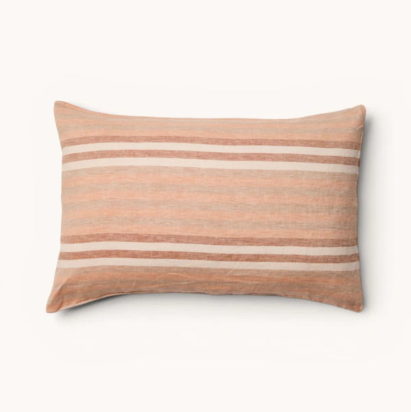 Linen Pillowcase Set - Standard | Stripe Hazelnut by Bonnie and Neil. Australian Art Prints, Gifts, Fashion and Homewares. Green Door Decor. www.greendoordecor.com.au