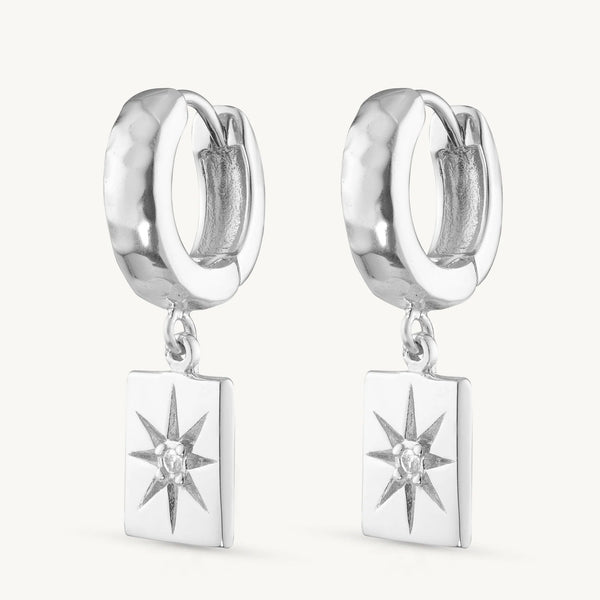 'Starry Night' Silver Huggies by ToniMay. Australian Art Prints and Homewares. Green Door Decor. www.greendoordecor.com.au