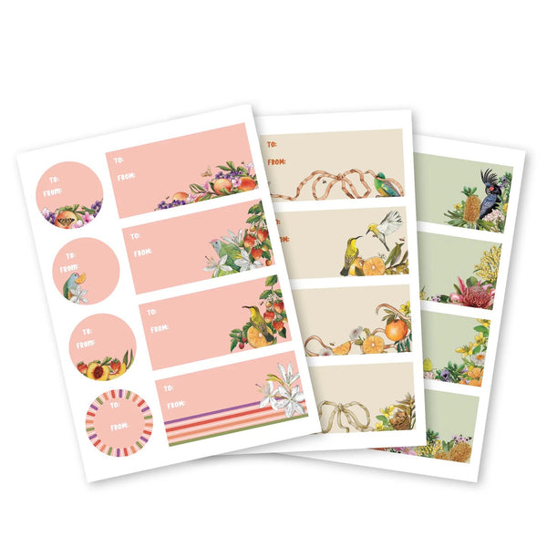 Sticker Pack - Gift Tags | Bountiful Harvest by La La Land. Australian Art Prints, Gifts, Fashion and Homewares. Green Door Decor. www.greendoordecor.com.au