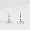 Stripe Martini Glass Set | Lilac/Green by Fazeek. Australian Art Prints and Homewares. Green Door Decor. www.greendoordecor.com.au
