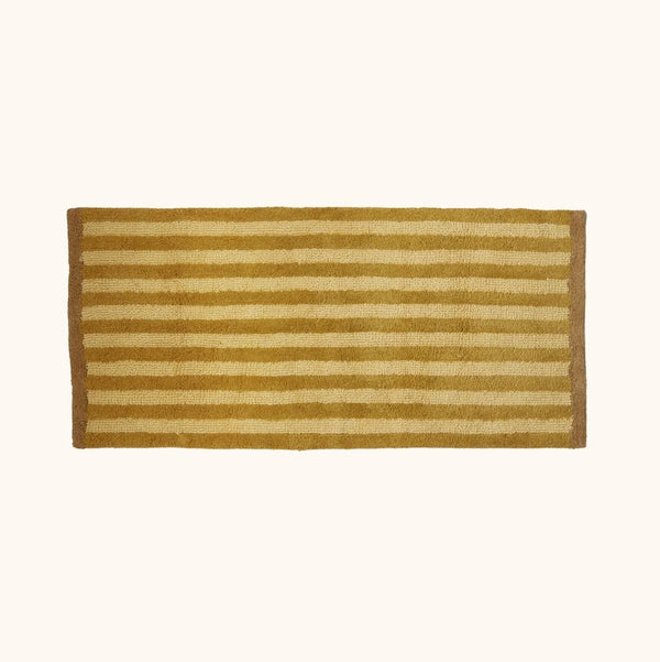 Stripe Reversible Mustard | Long Bath Mat by Bonnie & Neil. Australian Art Prints, Gifts, Fashion and Homewares. Green Door Decor. www.greendoordecor.com.au