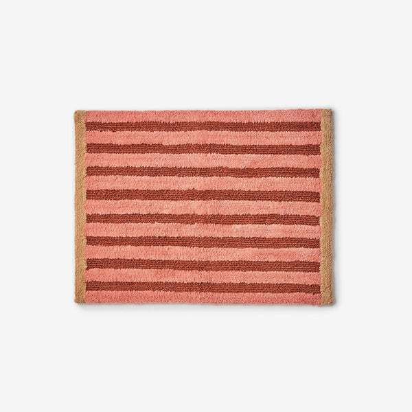 Bath Mat | Stripe Reversible Terracotta by Bonnie and Neil. Australian Art Prints, Fashion and Homewares. Green Door Decor. www.greendoordecor.com.au