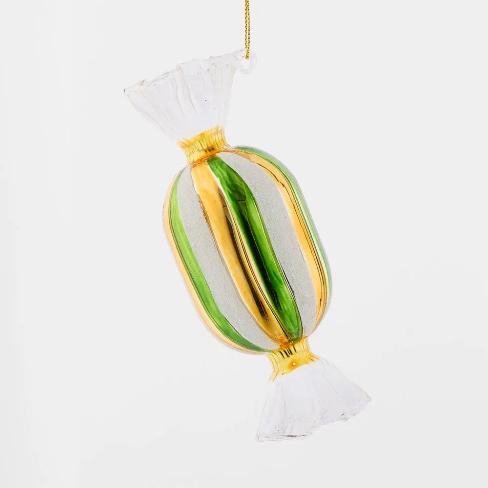 Striped Candy Decoration - Green | Christmas Hanging Decorations by Florabelle. Australian Art Prints and Homewares. Green Door Decor. www.greendoordecor.com.au