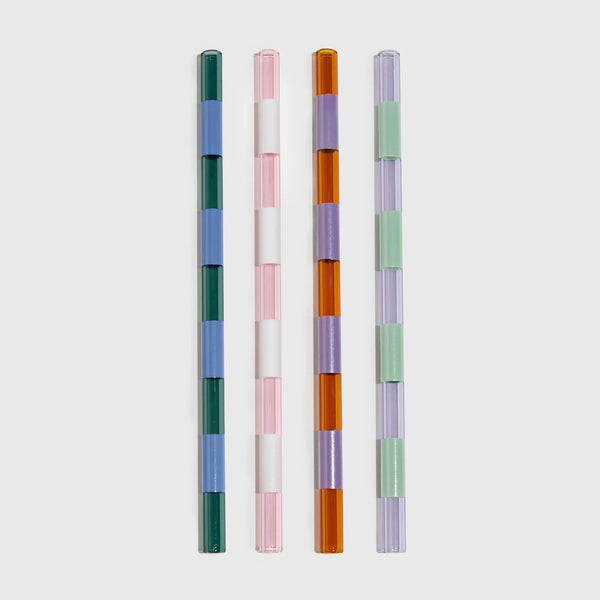 Striped Straws (Pack of 4) | Mixed by Fazeek. Australian Art Prints and Homewares. Green Door Decor. www.greendoordecor.com.au