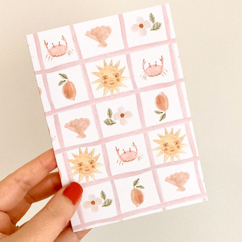 Summer Picnic | Greeting Card by The Darling Fig. Australian Art Prints and Homewares. Green Door Decor. www.greendoordecor.com.au