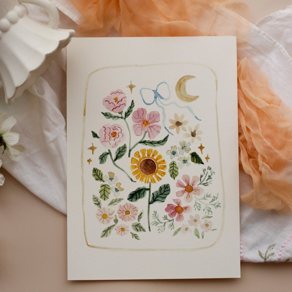 Sunflower - Painted Poetry Collection | Fine Art Print by The Darling Fig. Australian Art Prints and Homewares. Green Door Decor. www.greendoordecor.com.au