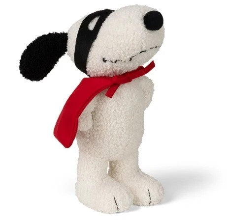 Super Hero Snoopy ECO Tiny Teddy Cream (24cm). Australian Art Prints, Gifts, Fashion and Homewares. Green Door Decor. www.greendoordecor.com.au