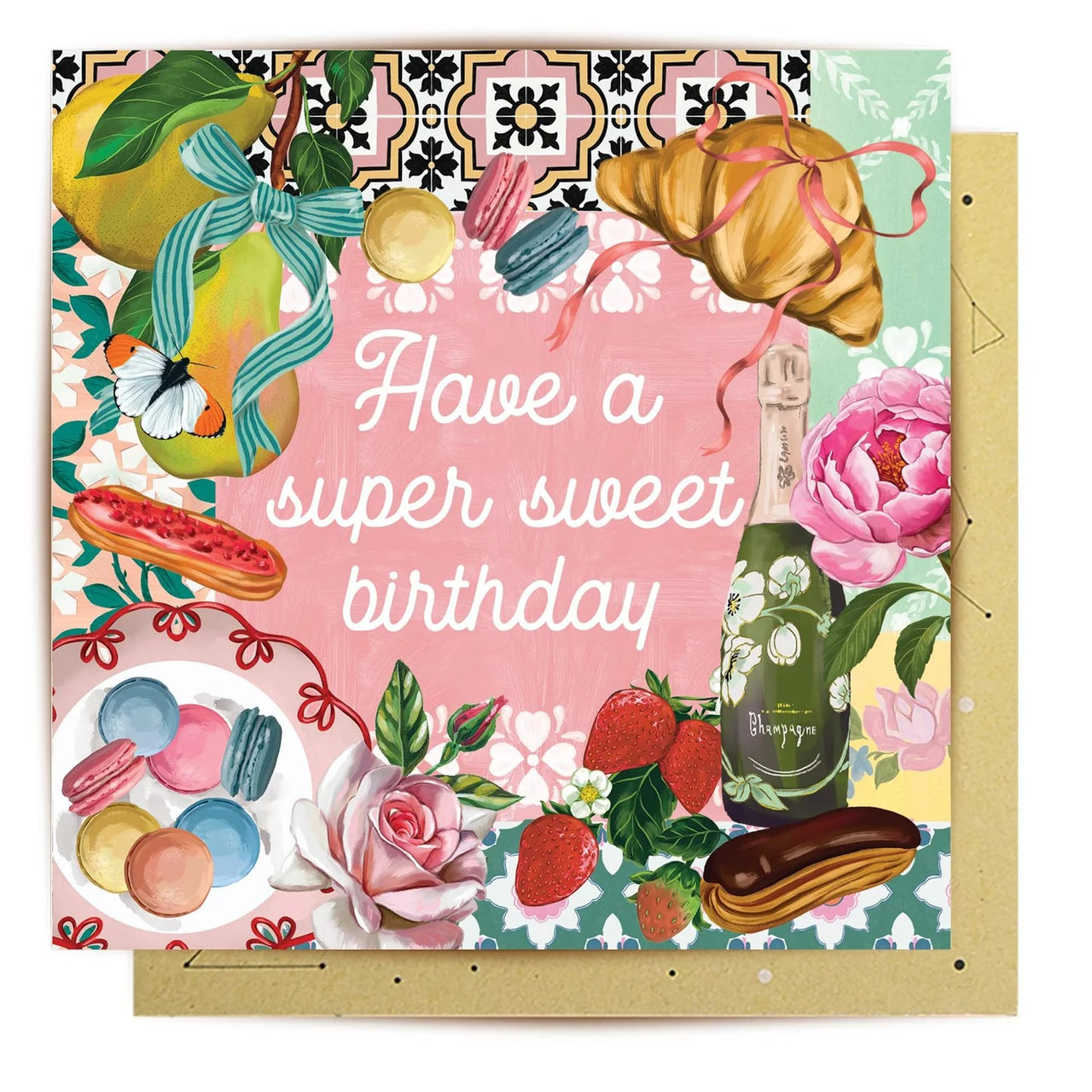 Greeting Card | Super Sweet Birthday by La La Land. Australian Art Prints, Gifts, Fashion and Homewares. Green Door Decor. www.greendoordecor.com.au