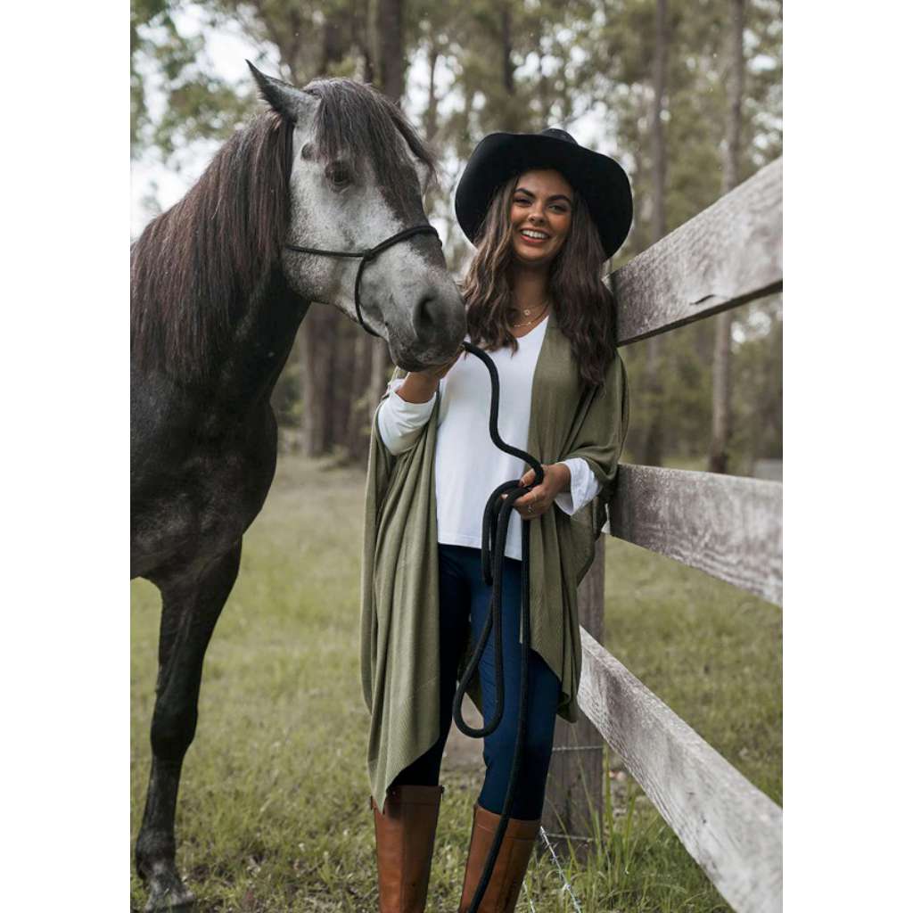 Supreme Cashmere/Bamboo Wrap - Olive by Lou Lou Australia. Australian Art Prints and Homewares. Green Door Decor. www.greendoordecor.com.au