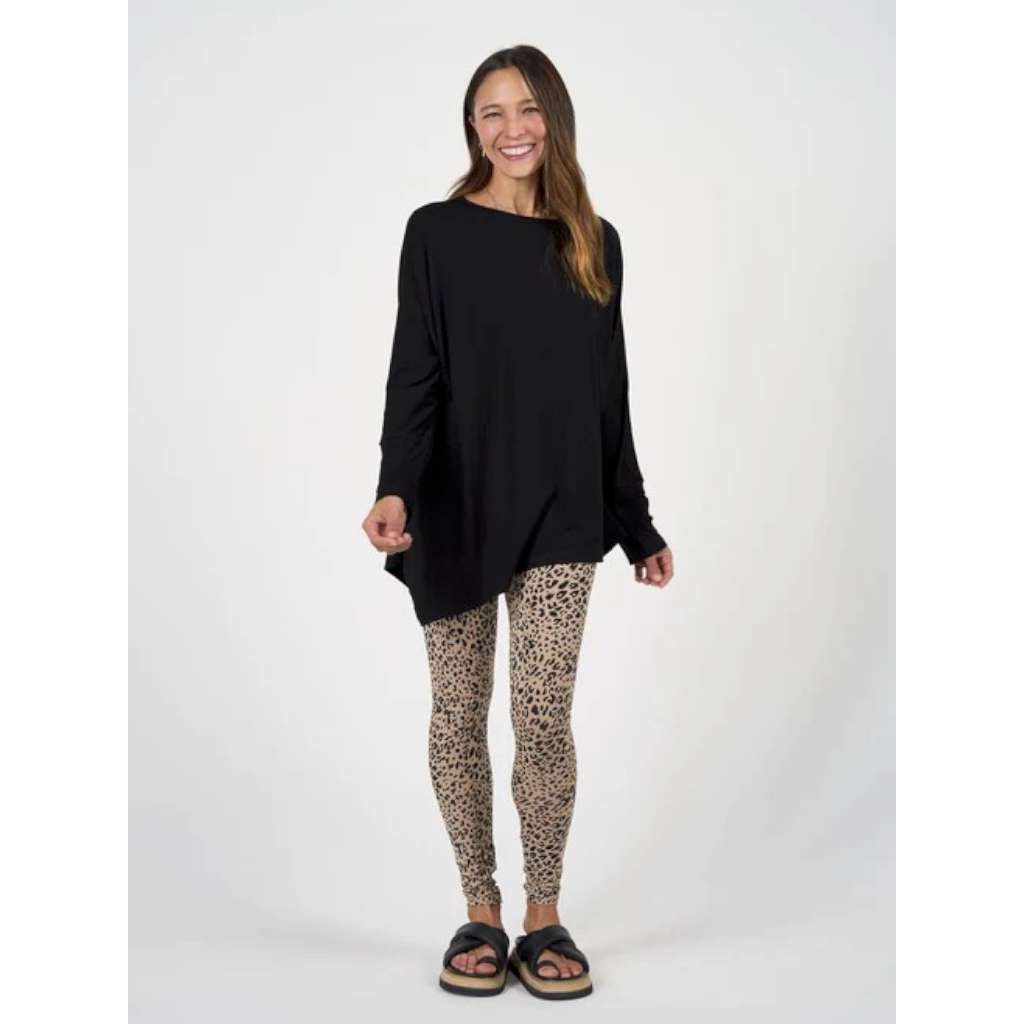 Susie Oversized Asymmetrical Bamboo Top | Black by Lou Lou Australia. Australian Art Prints, Gifts, Fashion and Homewares. Green Door Decor. www.greendoordecor.com.au