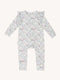 'Sweet Garden' Precious Frill Coverall Onesie by Fleur Harris. Australian Art Prints and Homewares. Green Door Decor. www.greendoordecor.com.au