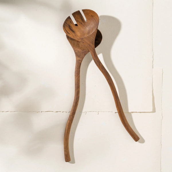 'Tandi' Teak Salad Servers by Inartisan. Australian Art Prints and Homewares. Green Door Decor. www.greendoordecor.com.au