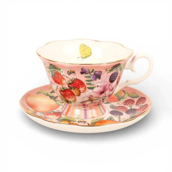 Tea Cup & Saucer | Bountiful Harvest by La La Land. Australian Art Prints, Gifts, Fashion and Homewares. Green Door Decor. www.greendoordecor.com.au