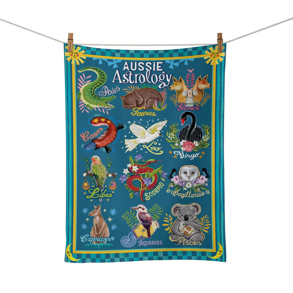 Tea Towel | Aussie Astrology by La La Land. Australian Art Prints and Homewares. Green Door Decor. www.greendoordecor.com.au