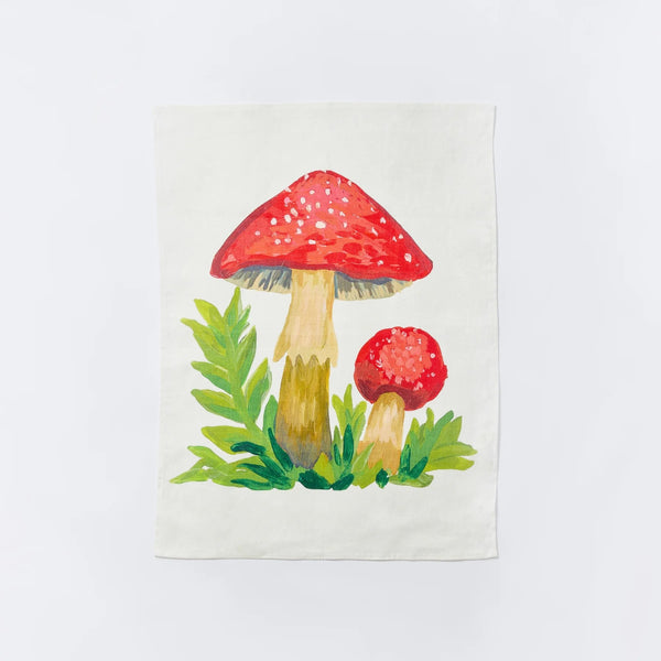 Tea Towel | Mushroom Red by Bonnie and Neil. Australian Art Prints and Homewares. Green Door Decor. www.greendoordecor.com.au