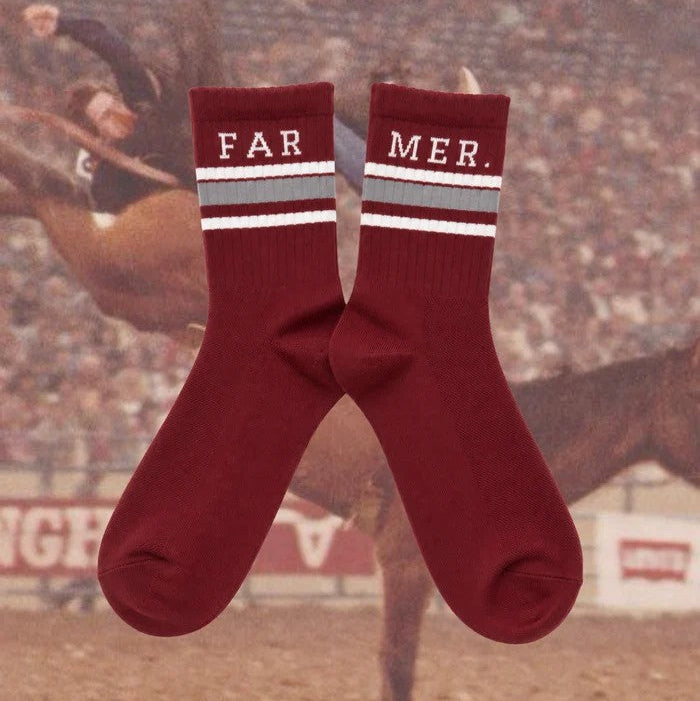 'Team FAR MER' Crew Socks | FAR MER. by Whitney | Whitney Spicer Art. Australian Art Prints, Gifts, Fashion and Homewares. Green Door Decor. www.greendoordecor.com.au