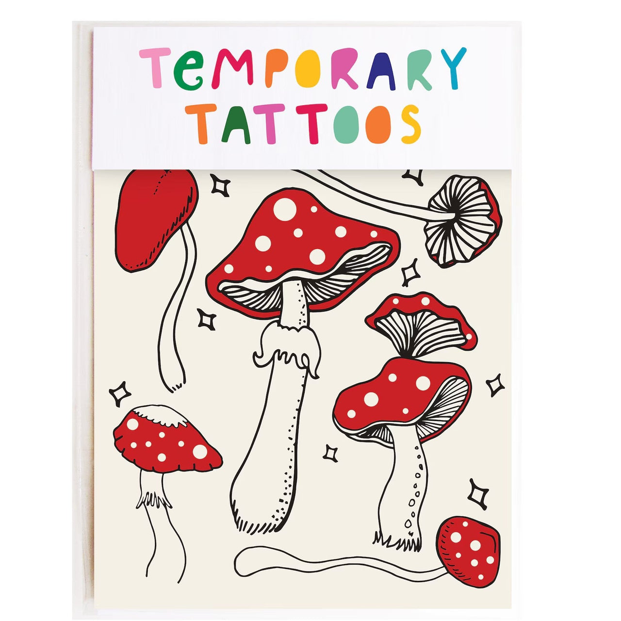 Temporary Tattoos | Red Mushrooms by Missy Minzy. Australian Art Prints, Gifts, Fashion and Homewares. Green Door Decor. www.greendoordecor.com.au