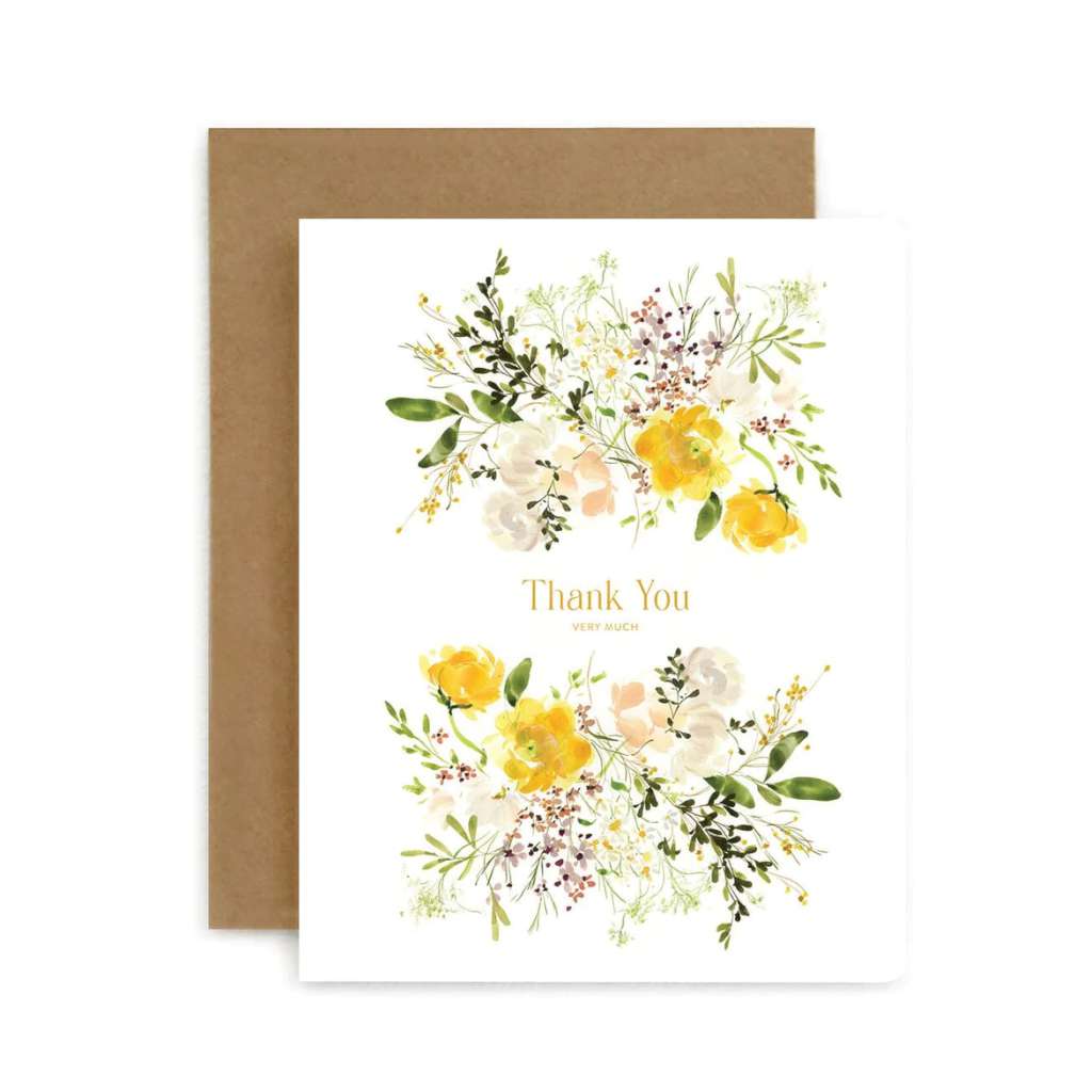 'Thank You Very Much - White Ranunculus' Card by Bespoke Letterpress. Australian Art Prints and Homewares. Green Door Decor. www.greendoordecor.com.au