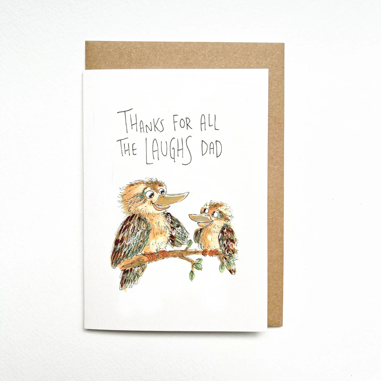 Thanks For All The Laughs Dad | Greeting Card by Well Drawn. Australian Art Prints, Gifts, Fashion and Homewares. Green Door Decor. www.greendoordecor.com.au