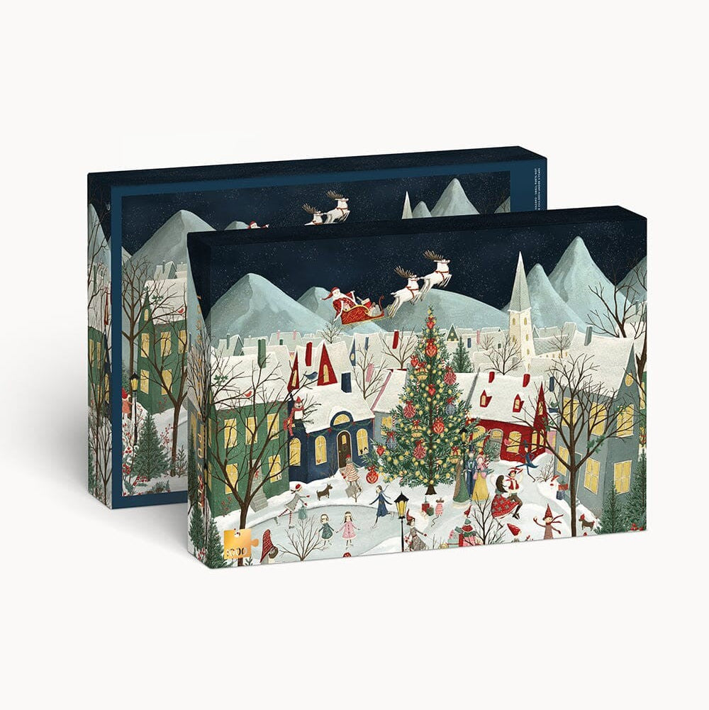 'The Christmas Village' 1000 Piece Puzzle by Bespoke Letterpress. Australian Art Prints and Homewares. Green Door Decor. www.greendoordecor.com.au