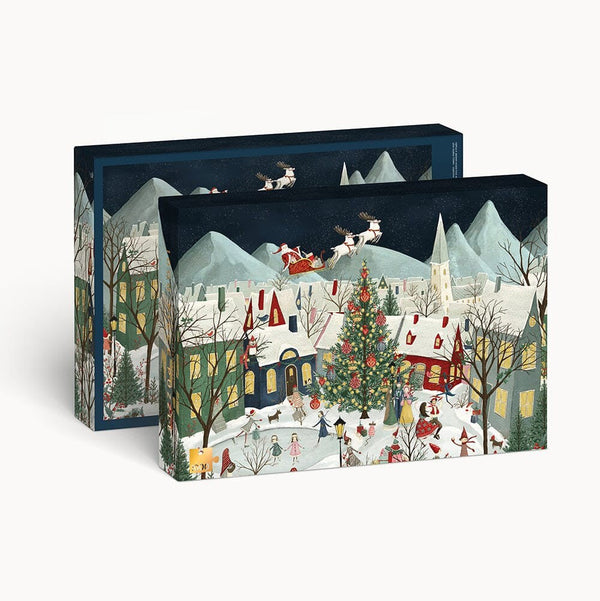 'The Christmas Village' 1000 Piece Puzzle by Bespoke Letterpress. Australian Art Prints and Homewares. Green Door Decor. www.greendoordecor.com.au