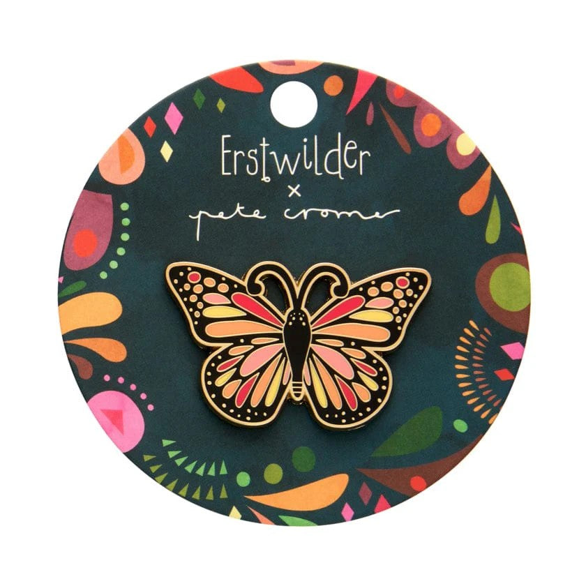 The Magnificent Monarch Butterfly Enamel Pin | Erstwilder x Pete Cromer. Australian Art Prints and Homewares. Green Door Decor. www.greendoordecor.com.au