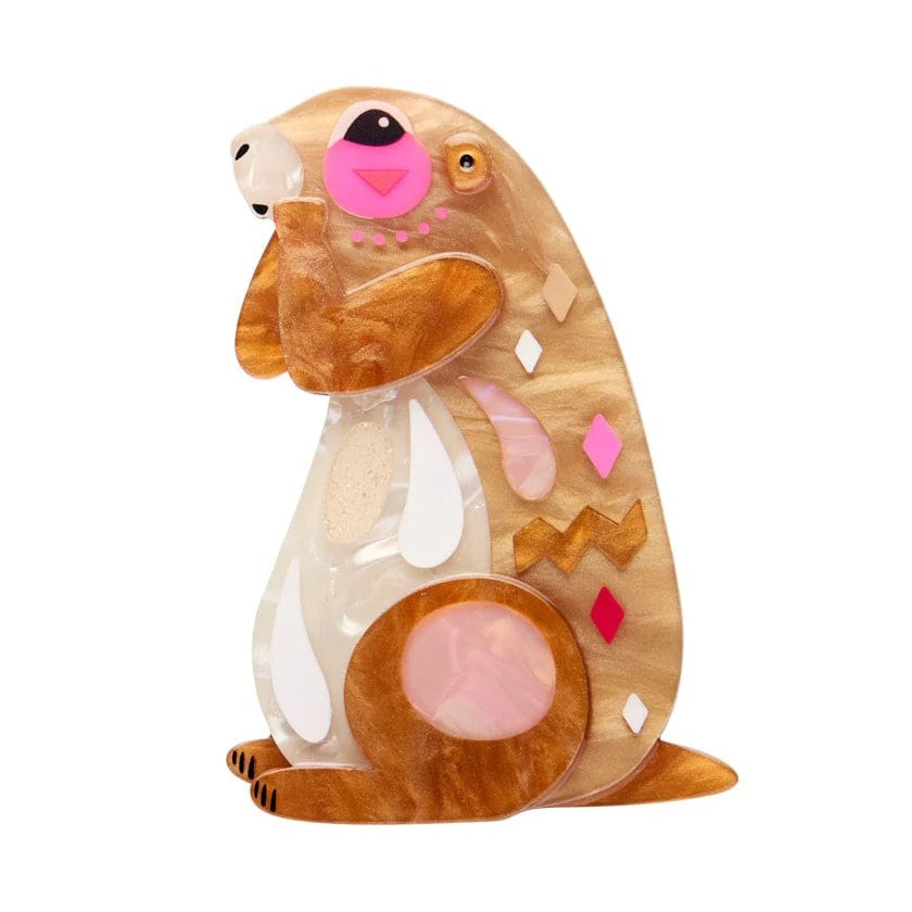 The Prudent Prairie Dog Brooch | Erstwilder x Pete Cromer. Australian Art Prints and Homewares. Green Door Decor. www.greendoordecor.com.au