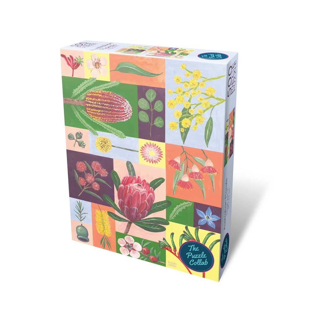 The Puzzle Collab | 500 Piece Puzzle | Australian Florals by Weekend Hub. Australian Art Prints, Gifts, Fashion and Homewares. Green Door Decor. www.greendoordecor.com.au