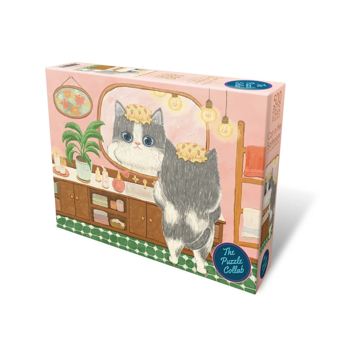 The Puzzle Collab | 500 Piece Puzzle | Cat in The Bathroom by Weekend Hub. Australian Art Prints, Gifts, Fashion and Homewares. Green Door Decor. www.greendoordecor.com.au