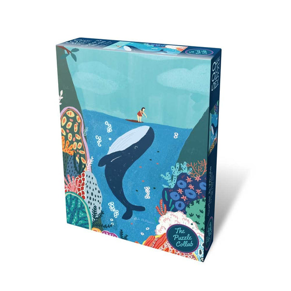 The Puzzle Collab | 500 Piece Puzzle | Surfer and Whale by Weekend Hub. Australian Art Prints, Gifts, Fashion and Homewares. Green Door Decor. www.greendoordecor.com.au