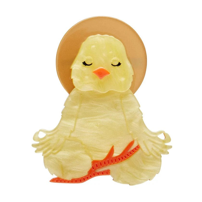 The Yoga Chick Brooch | Erstwilder x Lucia Heffernan by Erstwilder. Australian Art Prints and Homewares. Green Door Decor. www.greendoordecor.com.au