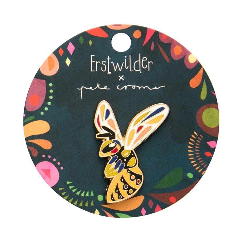 The Youthful Yellowjacket Enamel Pin | Erstwilder x Pete Cromer. Australian Art Prints and Homewares. Green Door Decor. www.greendoordecor.com.au