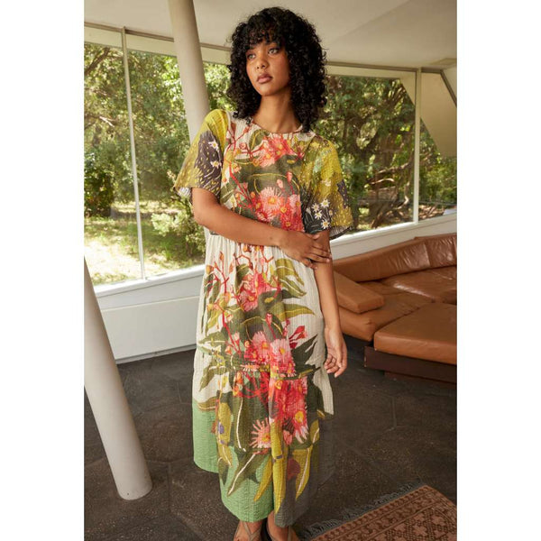 Tiered Mabel Dress - Flowering Gum by Nancybird. Australian Art Prints and Homewares. Green Door Decor. www.greendoordecor.com.au